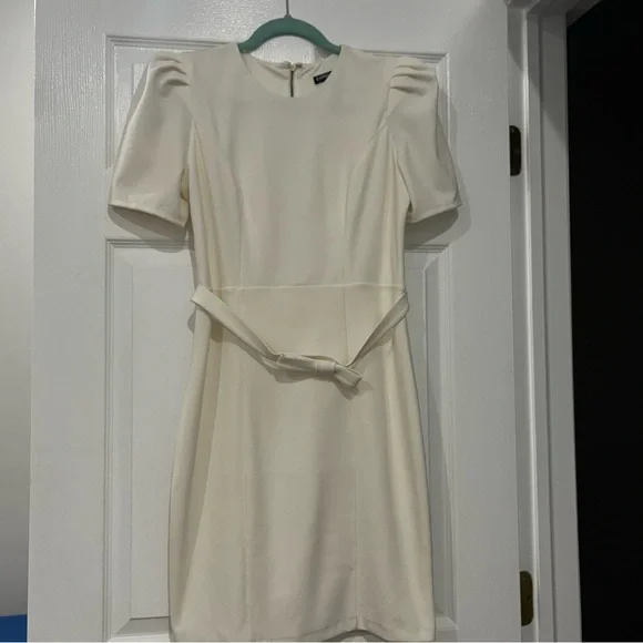 Express | Dresses | Express Cream Pencil Dress With Bow Belt | Poshmark